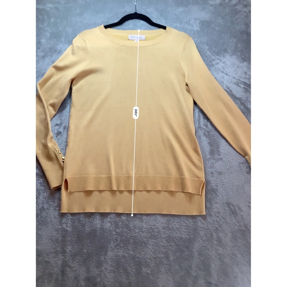 Philosophy Republic Clothing Mustard Yellow Gold Button Cuff Sweater Women Small - Picture 5 of 7